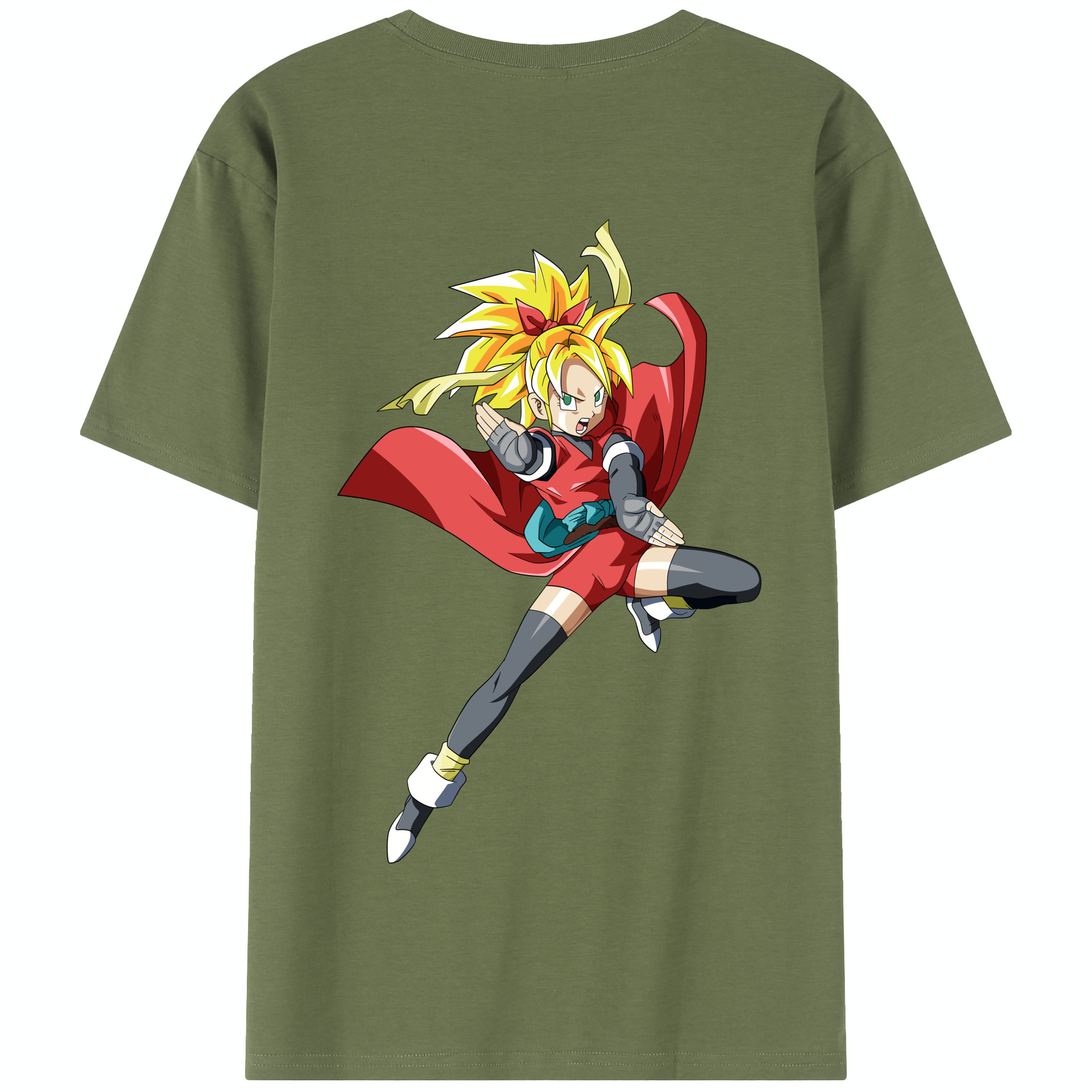 （画像用） ドラゴンボール カリフラ DRAGON BALL Caulifla 綿100％半袖Tシャツ（背面プリント）